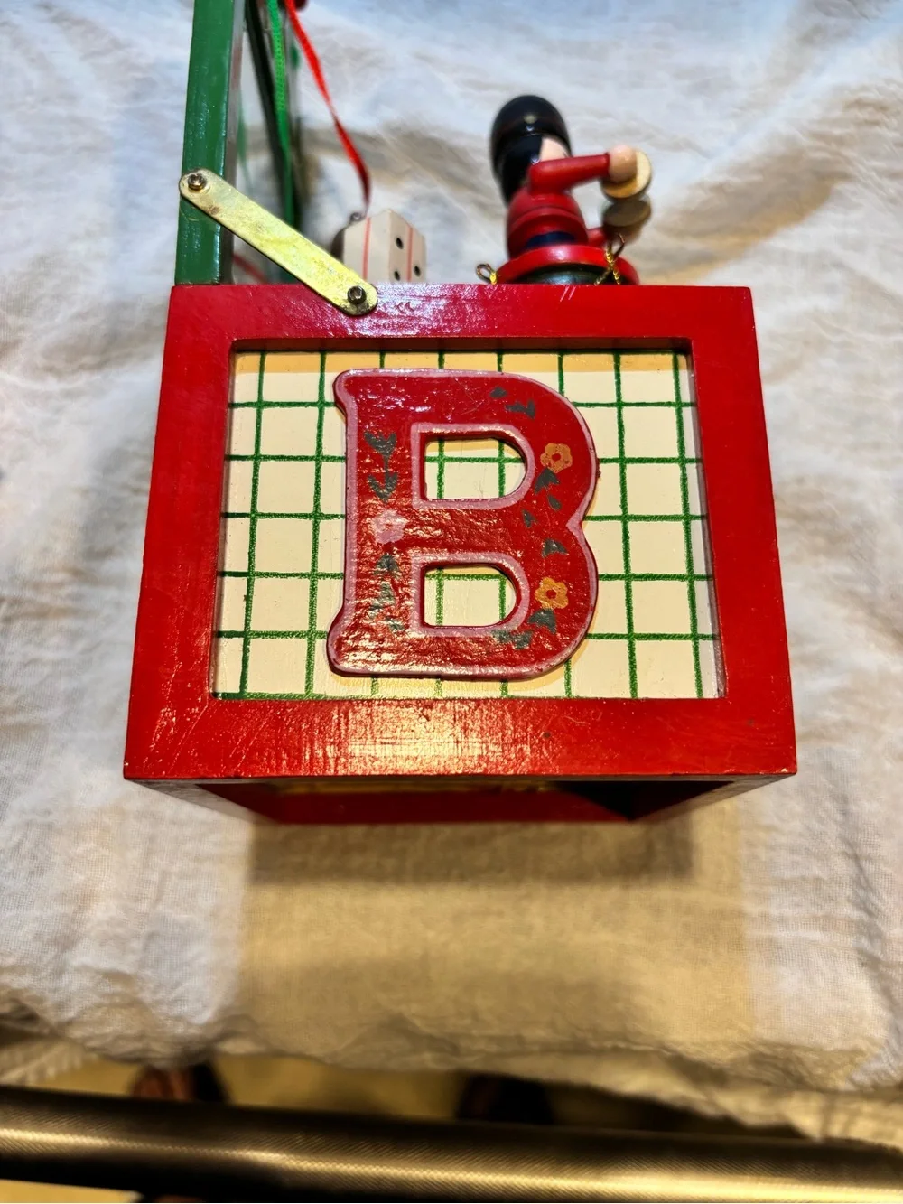 Whimsy Wooden Musical Holiday Toy Scene - Red & Green